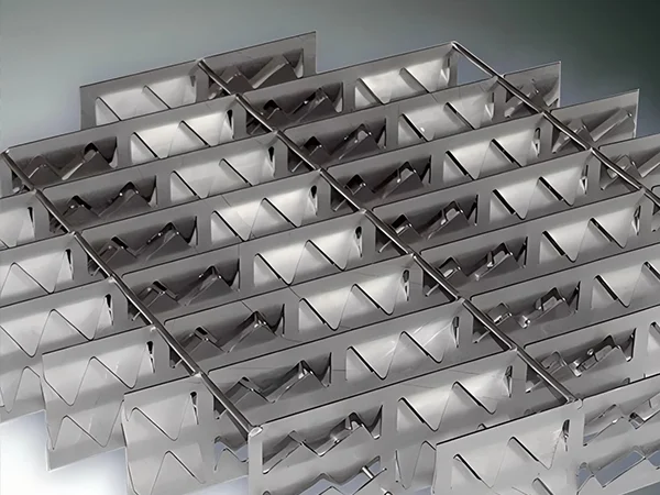 A piece of plate-type structured packing.